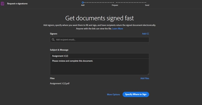 request pdf signature free