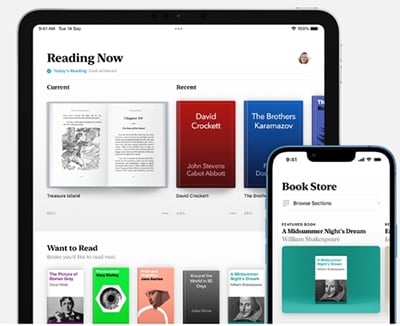 apple books pdf reading app interface