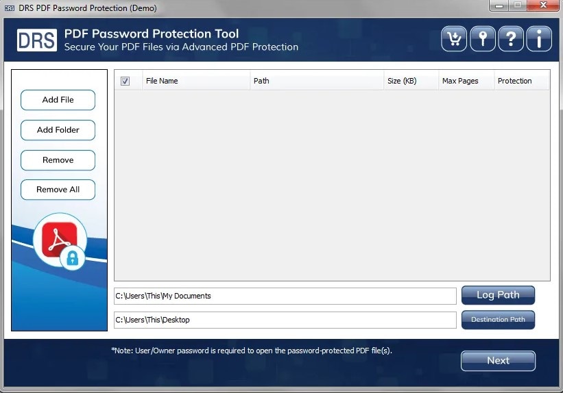 drs password protection tool