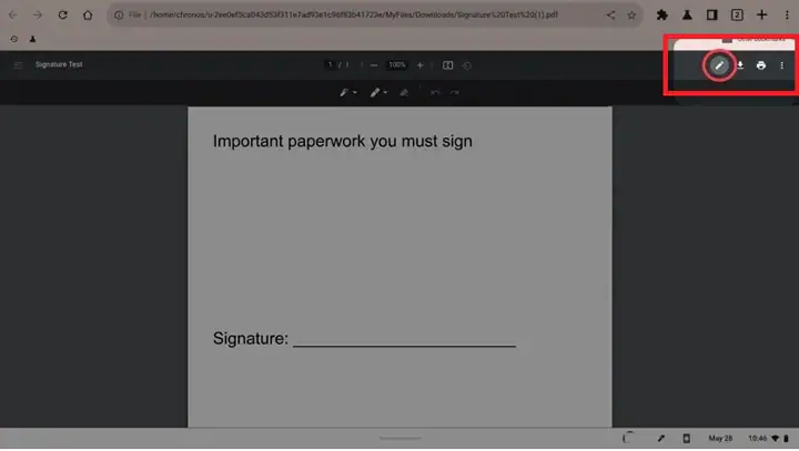 pdf auf Chromebook signieren