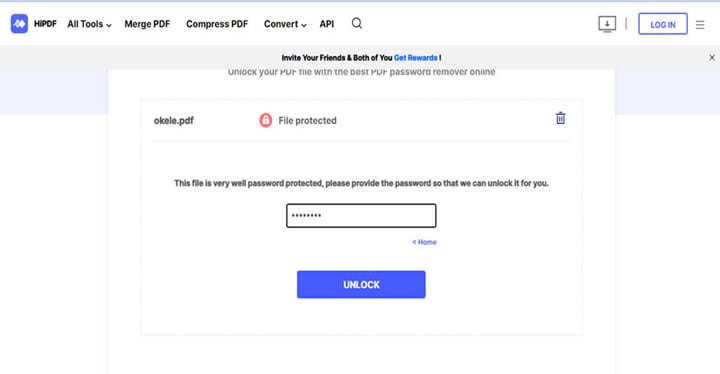 enter password to unlock pdf file