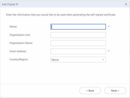 digitando informações para identificação digital