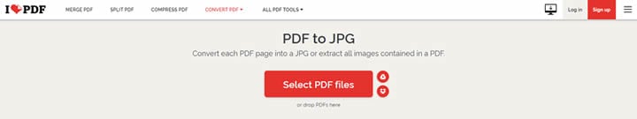 export pdf to jpg with ilovepdf