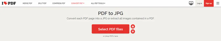 export pdf to jpg with ilovepdf