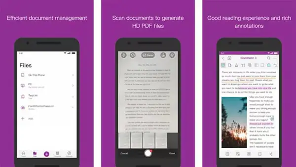 foxit pdf reading app interface