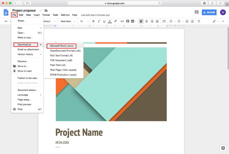 cambia pdf in word mac