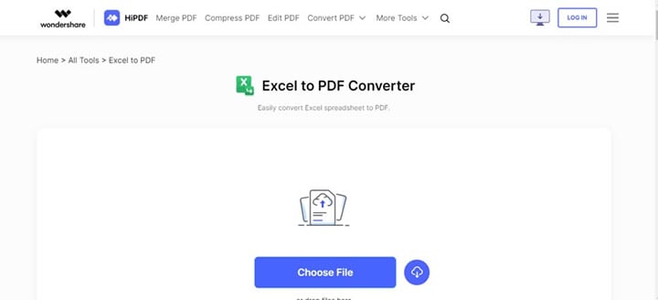 hipdf convertitore excel in pdf
