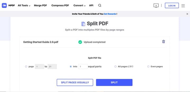 hipdf split pdf