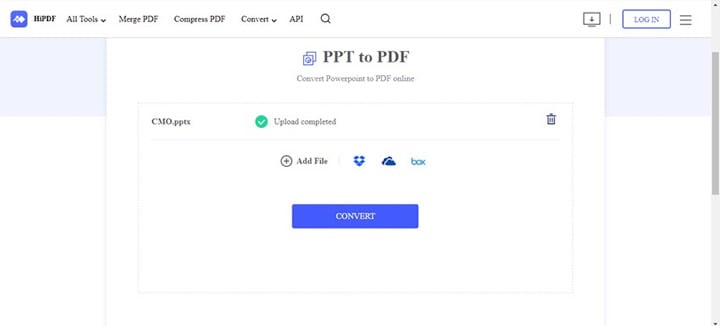 téléchargement du fichier hipdf