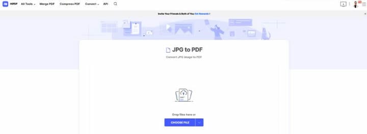 convert jpg to pdf by hipdf