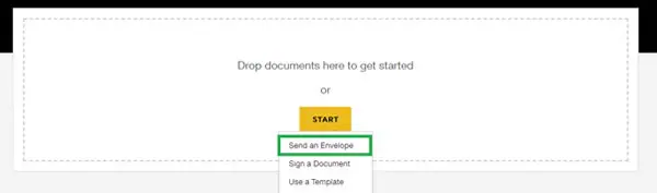 click on send an envelope