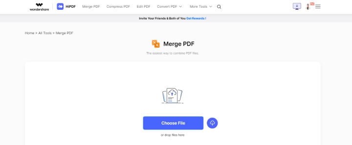 upload pdf files to merge