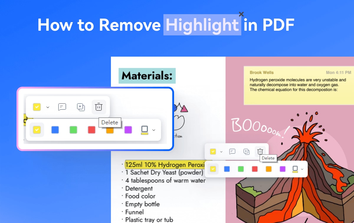 How to remove highlight from PDF