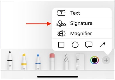 selectionner signature