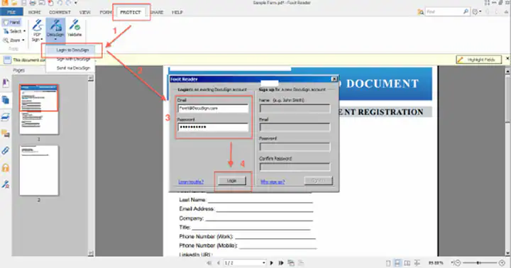 cliquer sur docusign