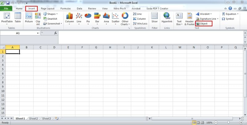 вставить pdf в excel