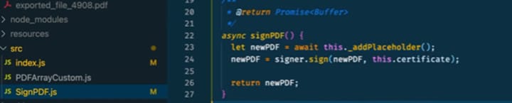 create a signpdf function