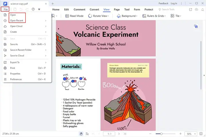 Ouvrir le pdfelement pdf