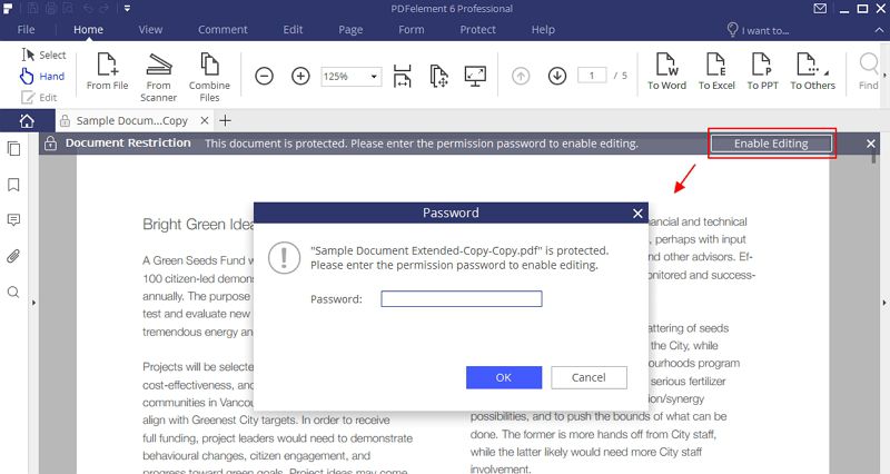 remove password protection from a pdf