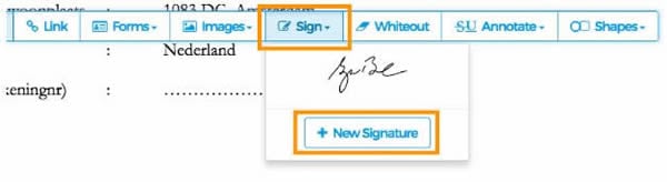 creating a signature using sejda