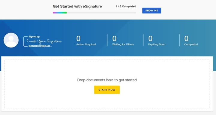 starting a project on DocuSign