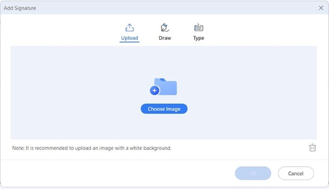 téléchargement de l'image de la signature sur l'élément