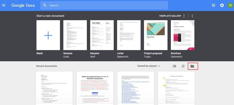  gesicherte PDF-Datei in Google Docs hochladen