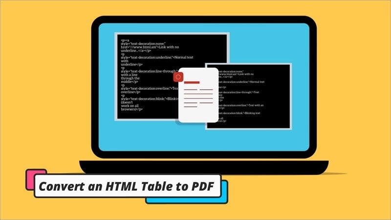 html table to pdf