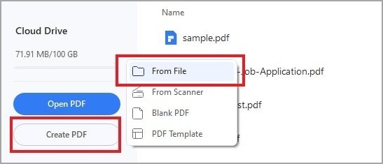 pdfelement creating a pdf from file