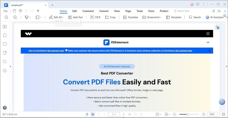 html convertido em pdf com pdfelement