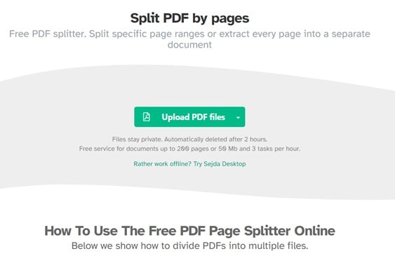 herramienta para dividir pdf por páginas