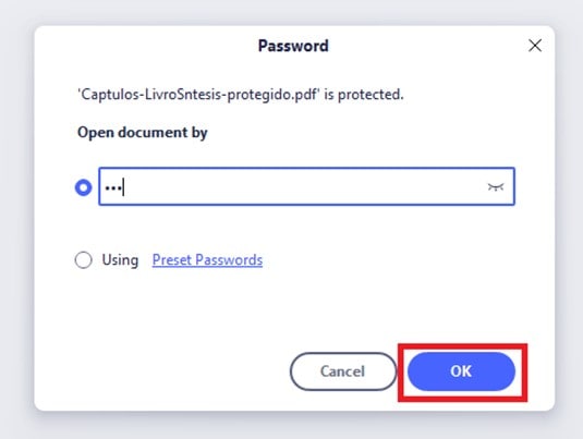 Geben Sie das Passwort ein