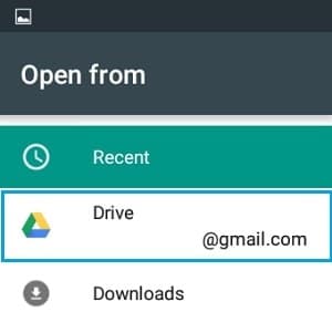 open file google drive whatsapp android