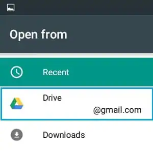 ouvrir le fichier google drive whatsapp android