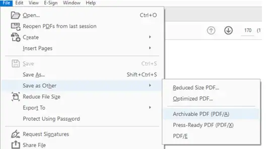 guarde su archivo como PDF/A