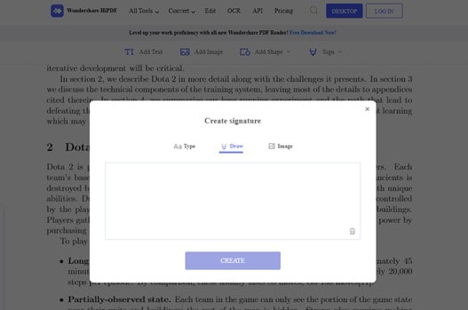 go to sign option