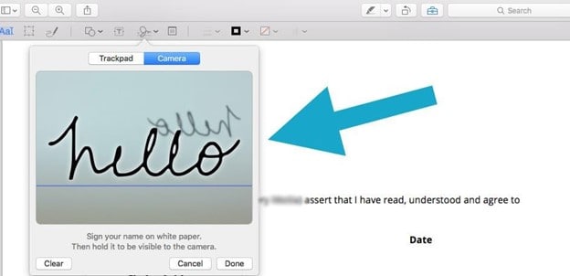 how to add a signature in word on mactrackpad