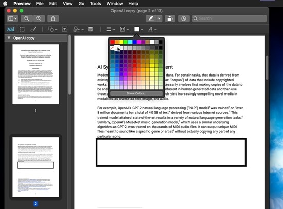 embranquercer a informação dum pdf na pré-visualização