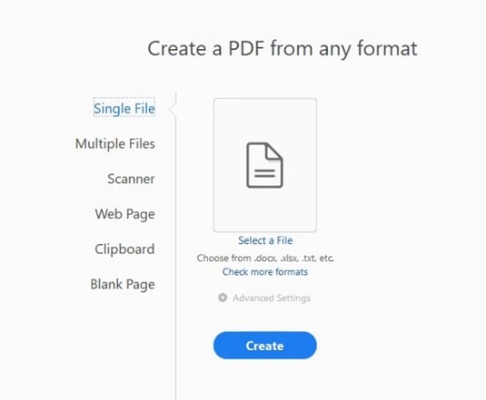 create pdf from any format