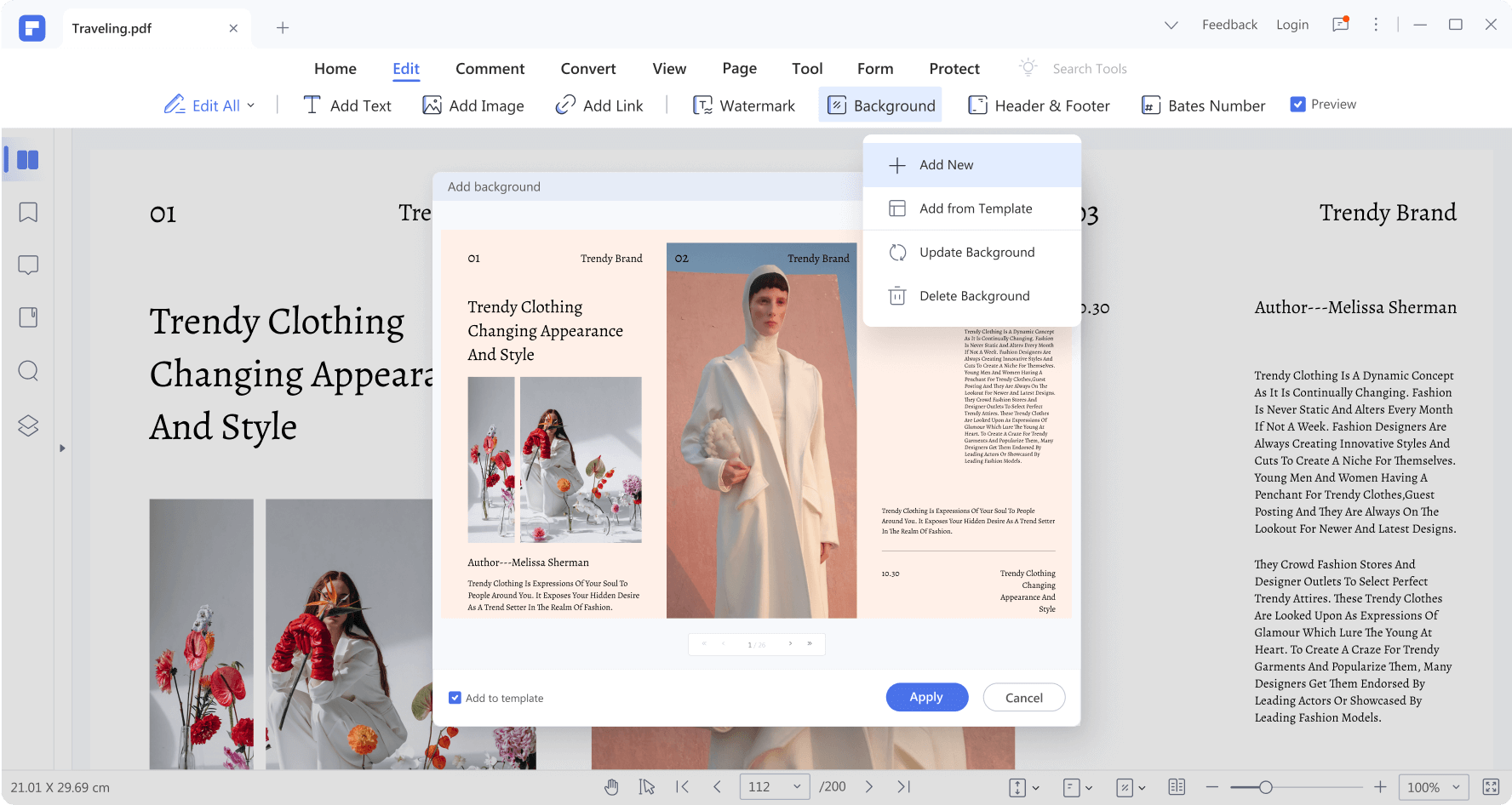 PDF mit transparentem Hintergrund erstellen