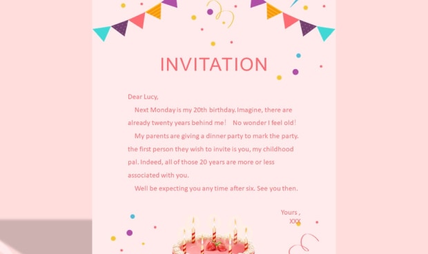приглашение на день рождения