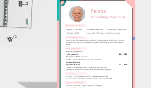 colorful life resume template