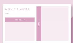 Weekly Planner Pink