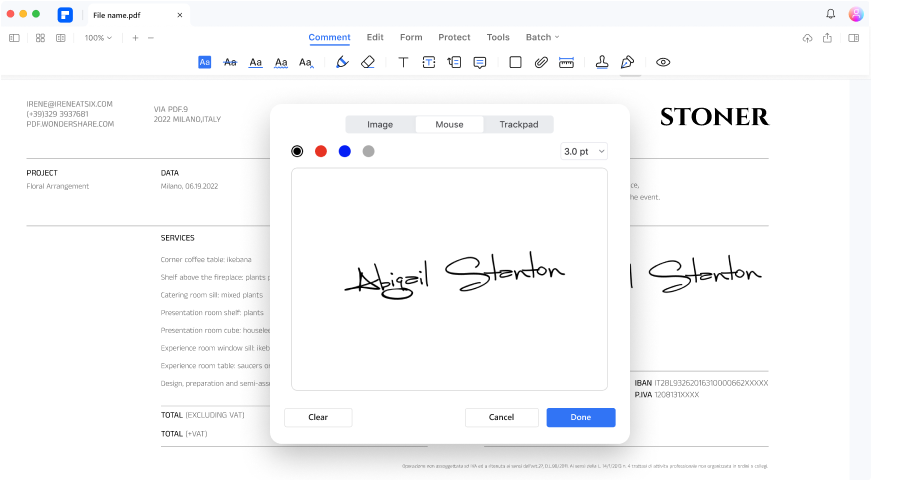 create signature for pdf mac