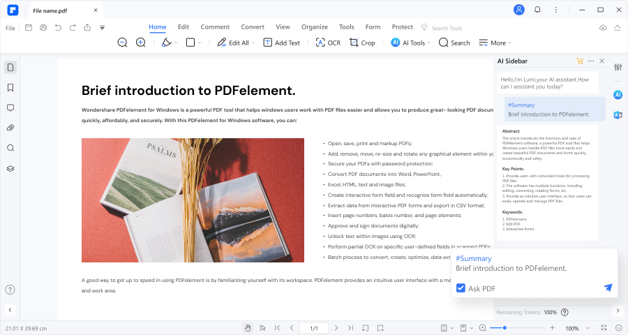 pdfelement report writing ai tool