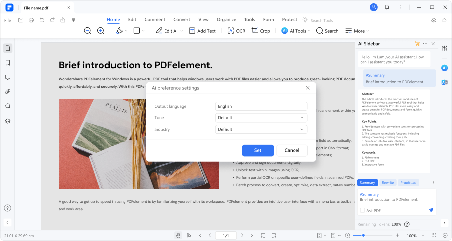 pdfelement zusammenfassungstool pdf