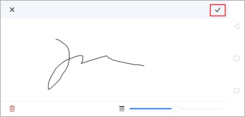 Disegno della firma di un elemento PDF