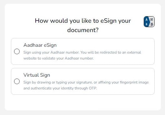 options de signature