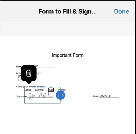 position signature