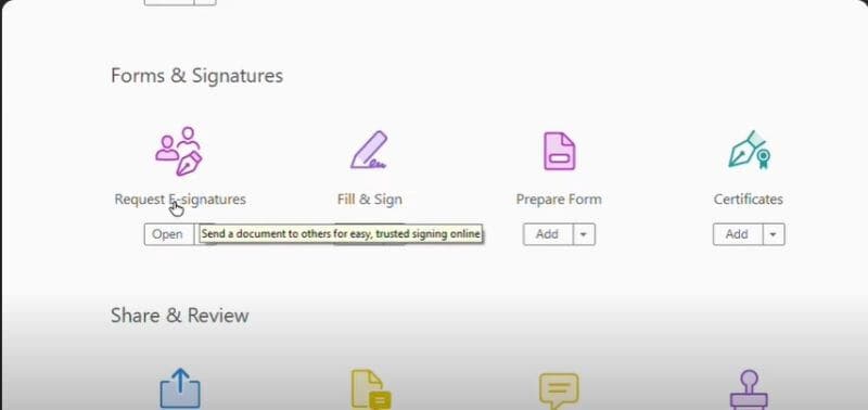 request esignature adobe